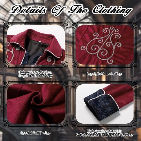 Men's Medieval Steampunk Jacket Victorian Coat Renaissance Renaissance Tailcoat Halloween Costume in Saudi Arabia