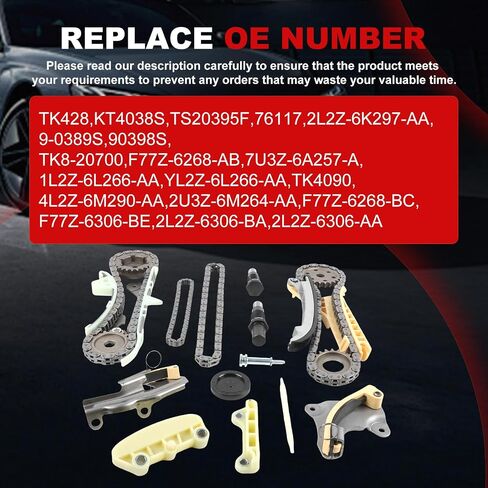 طقم سلسلة توقيت المحرك مضخة مياه تناسب Ford Flex Taurus Edge 2007-2010 3.5L، MKX MKS MKT MKZ 07-10 3.5L لمازدا 6 CX-9 08-11 3.7L مجموعات أجزاء توقيت استبدال السيارات استبدال AT4Z-6306-A in Kuwait
