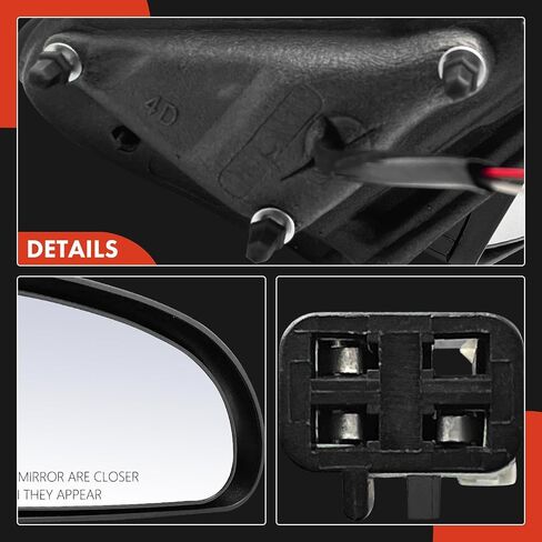 A-Premium Passenger Side Power Door Mirror - Compatible with Chevrolet Cobalt 2005-2010 & Pontiac G5 2007-2010 - Non-Heated Manual Folding Black Outside Rear View Mirror - Replace# 15144675 in Saudi Arabia