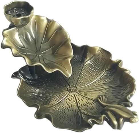 Bronze Incense Holder – Elegant Zinc Alloy Incense Holder with Pond Lotus Design for Home Décor & Meditation in Saudi Arabia