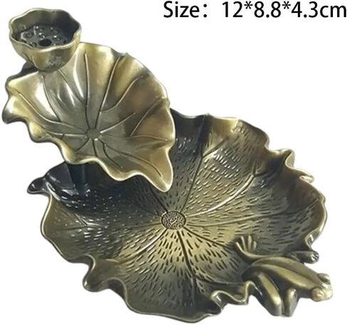 Bronze Incense Holder – Elegant Zinc Alloy Incense Holder with Pond Lotus Design for Home Décor & Meditation in Saudi Arabia