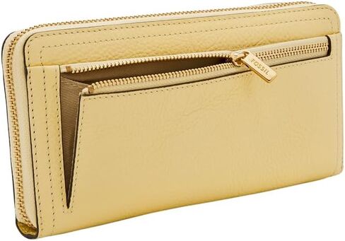 Fossil Logan Zip Around Clutch Wallet, Black/Leopard in Kuwait