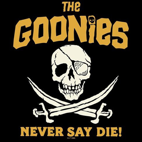 تي شيرت The Goonies Jolly Roger Never Say Die للكبار باللون الأسود برقبة دائرية وأكمام قصيرة in Saudi Arabia