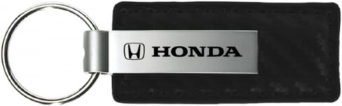 AU-TOMOTIVE GOLD, INC. Officially Licensed Carbon Fiber Leather Key Chain for Honda (Black) in Saudi Arabia