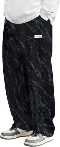 Zaful Mens corduroy سراويل مستقيمة الساق الطويلة الخصر المرن الصلب مرنة السراويل غير الرسمية تناسب السراويل الخروج مع جيوب in Saudi Arabia