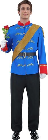 Prince Costume for Men Royal Prince Storybook Costume Jacket Pants Set Halloween Fairy Tales Cosplay Outfits in Saudi Arabia