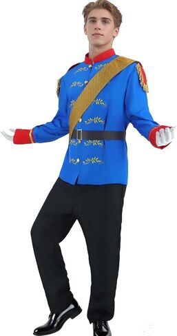 Prince Costume for Men Royal Prince Storybook Costume Jacket Pants Set Halloween Fairy Tales Cosplay Outfits in Saudi Arabia
