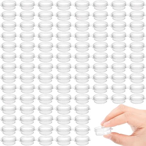 ZEAYEA 100 Pcs Plastic Cosmetic Jars, 5g Makeup Sample Containers with Snap Lids for Travel, Mini Empty Clear Pot for lotions, creams, beads, Powder in Saudi Arabia