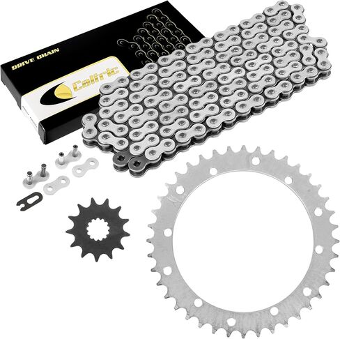 Caltric Drive Chain and Sprockets Kit Compatible with Yamaha Raptor 660 YFM 660R 2001 2002 2003 2004 2005 in Saudi Arabia