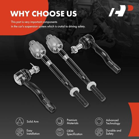 A-Premium Set of 4, Front Inner Outer Tie Rod End Kit, Compatible with Infiniti FX35 2003-2008, FX45 2003-2008 in Saudi Arabia