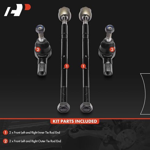 A-Premium Set of 4, Front Inner & Outer Tie Rod End Kit, Compatible with Chevrolet Trax 2013-2022, with Hydraulic Steering in Saudi Arabia