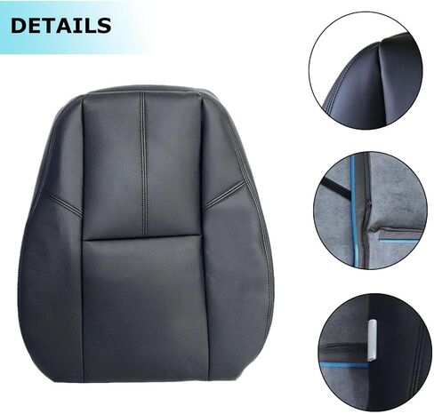 NLQR Driver and Passenger Side Bottom and Top Seat Covers & Two Bottom Foam Cushions Compatible with Chevy Silverado Sierra Tahoe Suburban Avalanche Yukon XL 2007-2014 in Saudi Arabia