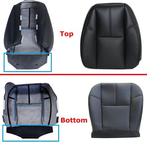NLQR Driver and Passenger Side Bottom and Top Seat Covers & Two Bottom Foam Cushions Compatible with Chevy Silverado Sierra Tahoe Suburban Avalanche Yukon XL 2007-2014 in Saudi Arabia
