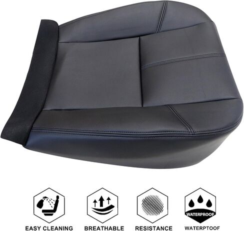 NLQR Driver and Passenger Side Bottom and Top Seat Covers & Two Bottom Foam Cushions Compatible with Chevy Silverado Sierra Tahoe Suburban Avalanche Yukon XL 2007-2014 in Saudi Arabia