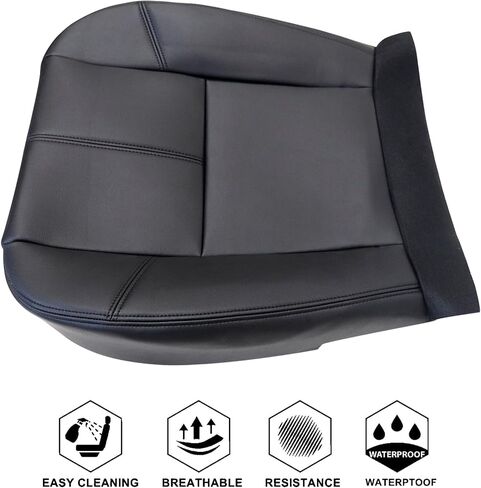 NLQR Driver and Passenger Side Bottom and Top Seat Covers & Two Bottom Foam Cushions Compatible with Chevy Silverado Sierra Tahoe Suburban Avalanche Yukon XL 2007-2014 in Saudi Arabia