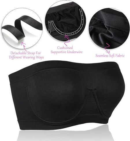 Women‘s Underwire Strapless Multiway Bra Bandeau Seamless Supportive Bras Non Padded Top in Saudi Arabia
