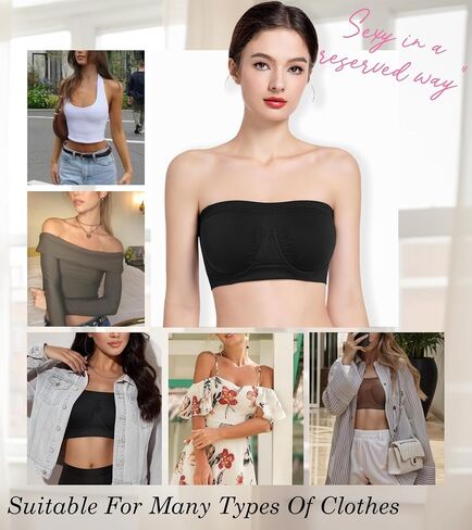 Women‘s Underwire Strapless Multiway Bra Bandeau Seamless Supportive Bras Non Padded Top in Saudi Arabia