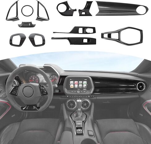 RT-TCZ for Camaro Carbon Fiber Interior Trim Kit, Dash Cover Trim Bezel Compatible with Chevy Camaro 2017-2023 Carbon Fiber Interior Accessories 12pcs in Saudi Arabia