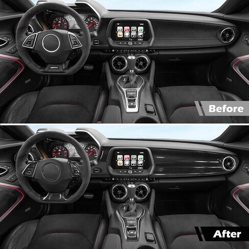 RT-TCZ for Camaro Carbon Fiber Interior Trim Kit, Dash Cover Trim Bezel Compatible with Chevy Camaro 2017-2023 Carbon Fiber Interior Accessories 12pcs in Saudi Arabia