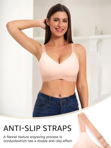 Ninee Womens Wireless Bras No Underwire Tshirt Bras Supportive Seamless Push Up Full Coverage Bralette Comfort Everyday Bra in Saudi Arabia