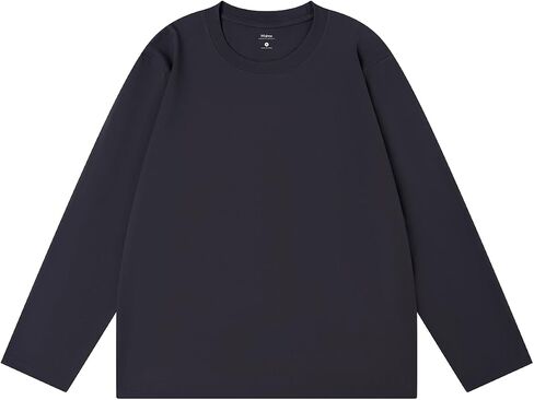 Men's 100% Cotton Long Sleeve T-Shirt Basic Solid Color Crewneck Tee, Soft Casual Comfort Fit Top in Saudi Arabia