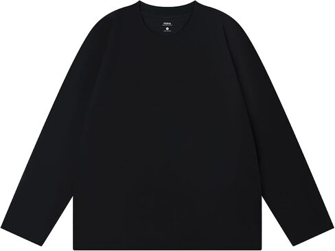 Men's 100% Cotton Long Sleeve T-Shirt Basic Solid Color Crewneck Tee, Soft Casual Comfort Fit Top in Saudi Arabia
