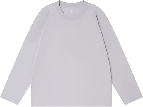 Men's 100% Cotton Long Sleeve T-Shirt Basic Solid Color Crewneck Tee, Soft Casual Comfort Fit Top in Saudi Arabia