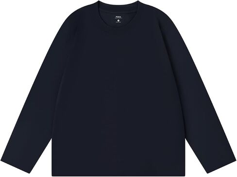 Men's 100% Cotton Long Sleeve T-Shirt Basic Solid Color Crewneck Tee, Soft Casual Comfort Fit Top in Saudi Arabia