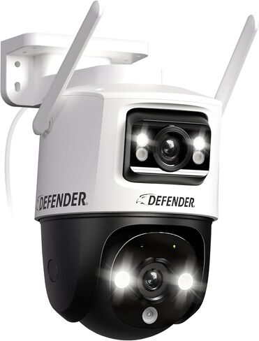 AI Powered Guard Pro 3K Plus Dual Lens PTZ WiFi 6, Plug & Play Security Camera, Human/Vehicle Detection, AI Auto-Tracking, Bluetooth, Color Night Vision, Includes 128GB SD Card & 2 Year Warranty in Kuwait