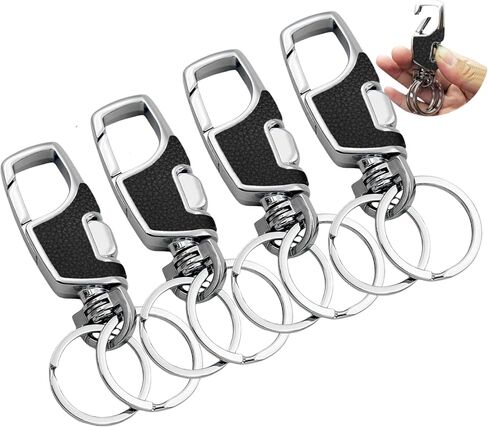 3pcs Heavy Duty Key Chain, 3 Pack Car Key Chains with 2 Metal Key Rings Carabiner Keychains in Kuwait