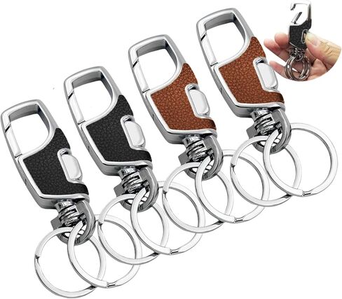 3pcs Heavy Duty Key Chain, 3 Pack Car Key Chains with 2 Metal Key Rings Carabiner Keychains in Kuwait