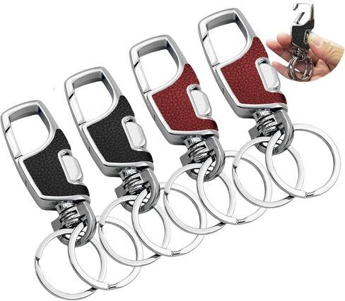 3pcs Heavy Duty Key Chain, 3 Pack Car Key Chains with 2 Metal Key Rings Carabiner Keychains in Kuwait