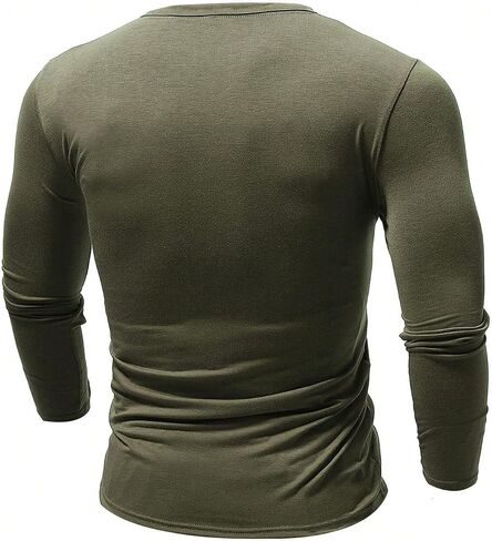 تي شيرت WDIRARA رجالي برسومات Henley برسوم العلم الأمريكي المتعثر وأكمام طويلة كاجوال أساسية in Saudi Arabia