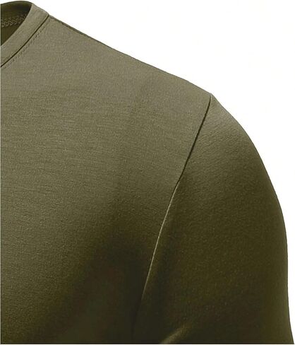 تي شيرت WDIRARA رجالي برسومات Henley برسوم العلم الأمريكي المتعثر وأكمام طويلة كاجوال أساسية in Saudi Arabia