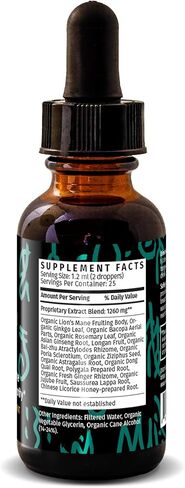 Redmint turkey tail tincroom tincture herbal -munity & vitality | مع الأعشاب TCM من Astragalus والمزيد | ملحق الدعم المناعي العضوي | دفعة الطبيعة للحصانة والطاقة | 1 فلوريدا أوقية in Kuwait