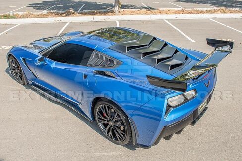 Replacement for 2014-2019 Chevrolet Corvette C7 Base Models | ZR1 Style Rear Trunk Lid Wing Spoiler Tail Light with Installation Bracket (ABS Plastic - Painted Carbon Flash Metallic) in Saudi Arabia