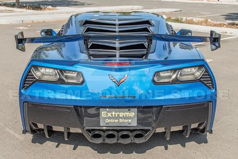 Replacement for 2014-2019 Chevrolet Corvette C7 Base Models | ZR1 Style Rear Trunk Lid Wing Spoiler Tail Light with Installation Bracket (ABS Plastic - Painted Carbon Flash Metallic) in Saudi Arabia