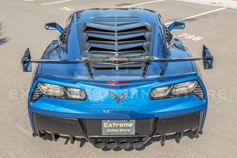 Replacement for 2014-2019 Chevrolet Corvette C7 Base Models | ZR1 Style Rear Trunk Lid Wing Spoiler Tail Light with Installation Bracket (ABS Plastic - Painted Carbon Flash Metallic) in Saudi Arabia
