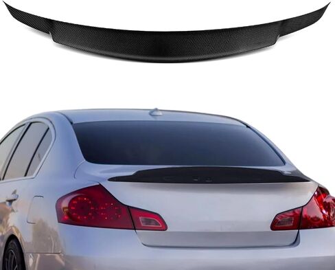 SCITOO Spoiler Wing Real Carbon Fiber Fits for 2007-2013 for Infiniti G37 Coupe G35 G25 Sedan Glossy Black Rear Trunk Duckbill Spoiler Lip Chin (Factory Style) in Saudi Arabia