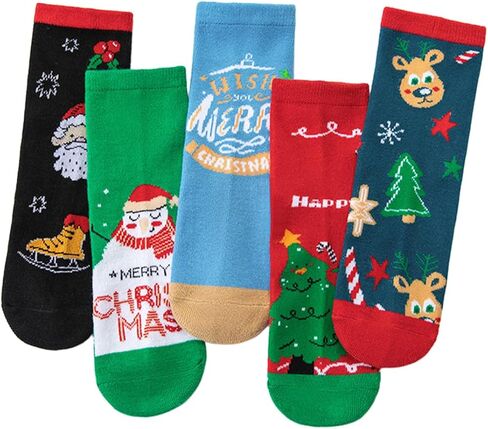YXBQueen عيد الميلاد الجوارب الأطفال الجوارب هدية الكريسماس جوارب أطفال للطفل صبي فتاة القطن عيد الميلاد الجوارب عيد الميلاد الكاحل الجوارب in Kuwait