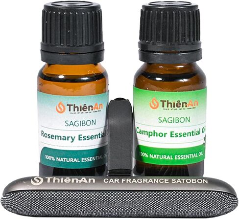 THIEN AN - Car Air Fresheners Set Rosemary and Eucalyptus Scents Natural Car Fragrance Satobon with Car Diffuser (10ml) Car Vent Clips, Refillable Car Air Fresheners in Saudi Arabia