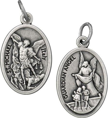 St Michael and Guardian Angel Medal 1" - 100 Count Bulk Pack, Catholic Protection for Police Officers, Firefighters, First Responders, Catholic Gifts for Evangelization in Saudi Arabia