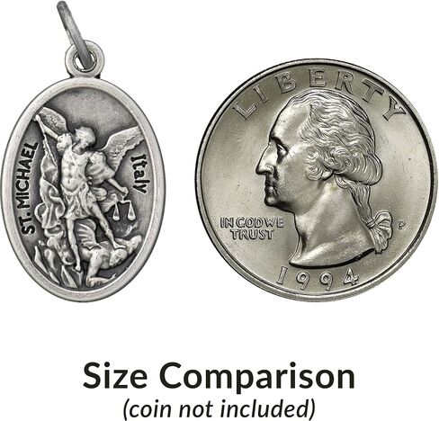 St Michael and Guardian Angel Medal 1" - 100 Count Bulk Pack, Catholic Protection for Police Officers, Firefighters, First Responders, Catholic Gifts for Evangelization in Saudi Arabia
