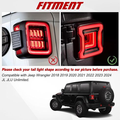 x xotic tech Tail Light Cover Taillight Guard Decoration Trim Compatible with Jeep Wrangler JL JLU Unlimited 2018-up(LED Light), 2Pcs USA Flag in Saudi Arabia
