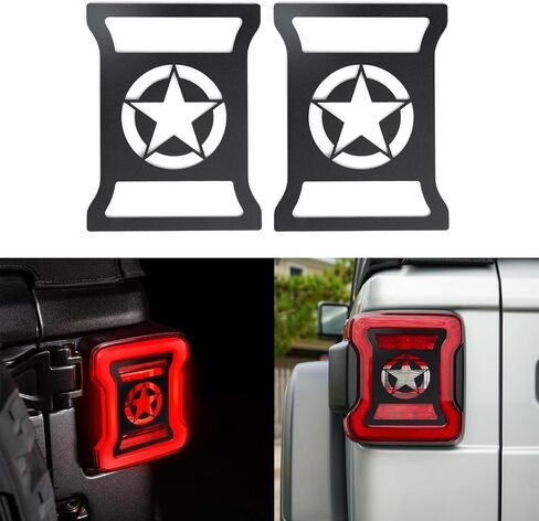 x xotic tech Tail Light Cover Taillight Guard Decoration Trim Compatible with Jeep Wrangler JL JLU Unlimited 2018-up(LED Light), 2Pcs USA Flag in Saudi Arabia