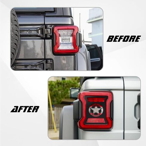 x xotic tech Tail Light Cover Taillight Guard Decoration Trim Compatible with Jeep Wrangler JL JLU Unlimited 2018-up(LED Light), 2Pcs USA Flag in Saudi Arabia