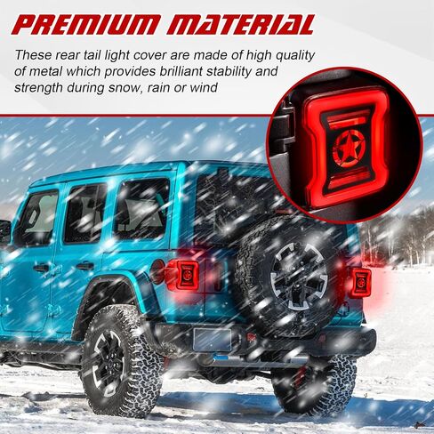 x xotic tech Tail Light Cover Taillight Guard Decoration Trim Compatible with Jeep Wrangler JL JLU Unlimited 2018-up(LED Light), 2Pcs USA Flag in Saudi Arabia