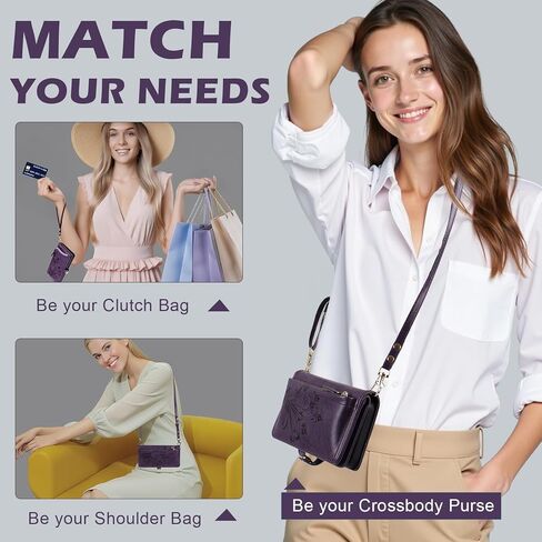 محفظة Lacass لهاتف Motorola Moto G Stylus 5G 2024، [حماية من سرقة البطاقات] حامل بطاقات بسحاب وغطاء جلدي قابل للطي وحزام معصم مع حامل (زهري أرجواني داكن) in Kuwait