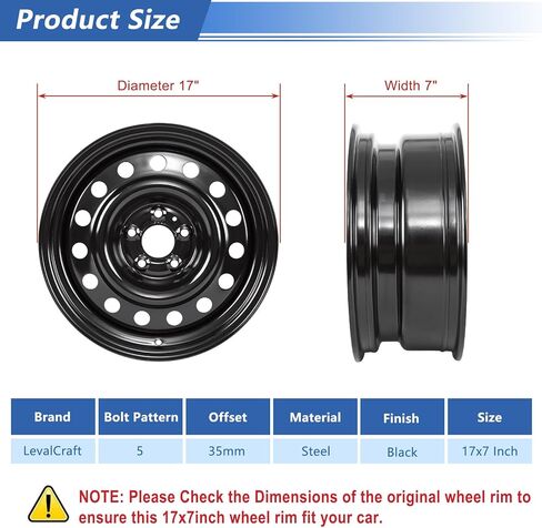 حافة عجلة فولاذية سوداء جديدة مقاس 17 × 7 بوصة لسيارة Nissan Rogue 2014 2015 2016 2017 2018، حافة عجلة سيارة بديلة سوداء مباشرة مقاس 17 × 7 (1) in Kuwait