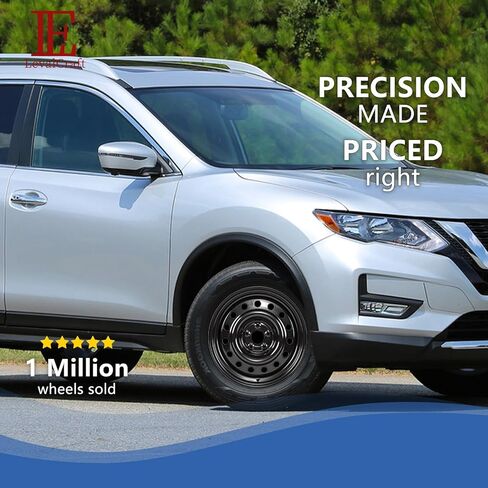 حافة عجلة فولاذية سوداء جديدة مقاس 17 × 7 بوصة لسيارة Nissan Rogue 2014 2015 2016 2017 2018، حافة عجلة سيارة بديلة سوداء مباشرة مقاس 17 × 7 (1) in Kuwait